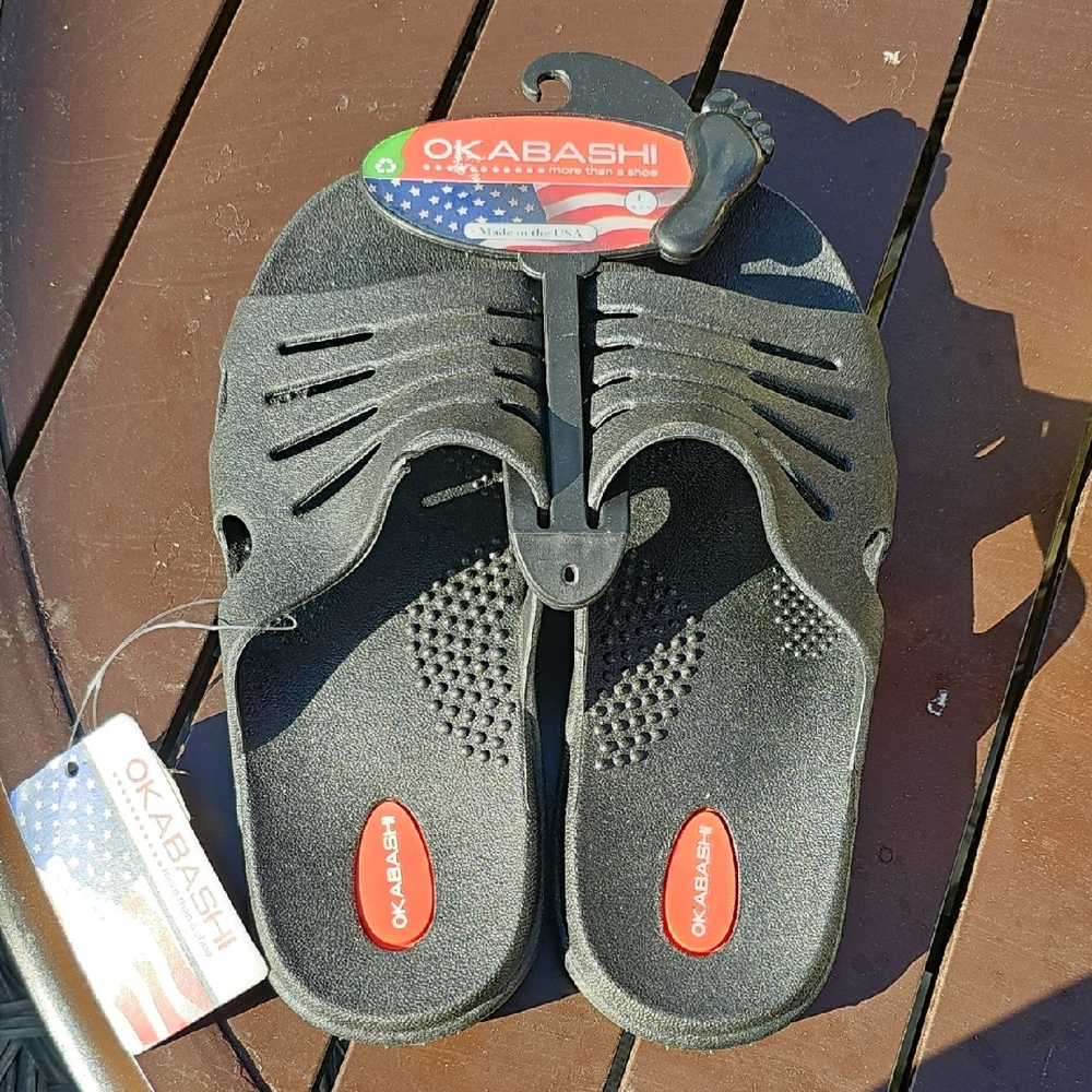 Okabashi Men's Black Slip-On Sandals